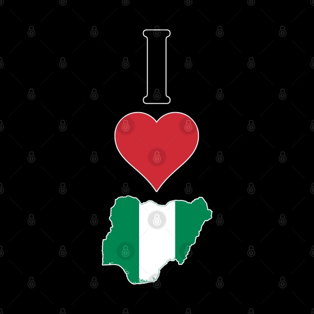 I Heart Nigeria I Love Nigerian National Flag Map Vertical by Sports Stars ⭐⭐⭐⭐⭐