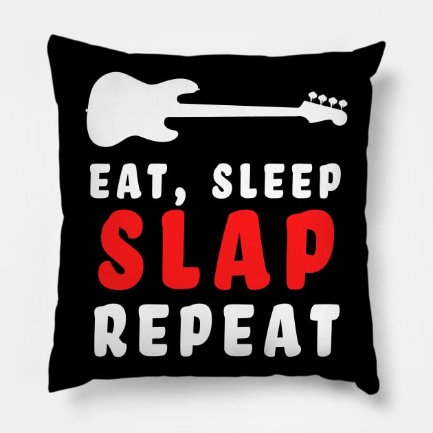 Eat, sleep, SLAP, repeat Pillow by TinusCartoons