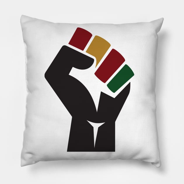 Black Power Fist - Black History Month Pillow by blackartmattersshop