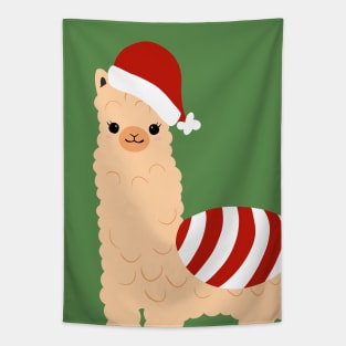 Cute Christmas Llama Tapestry