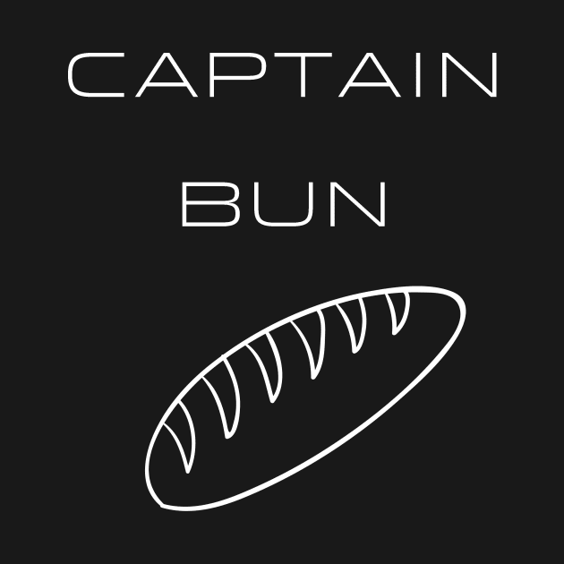 Captain Bun Typography White Design by Stylomart