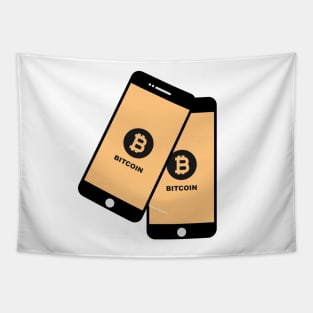 bitcoin digital assets currency in smart phone display Tapestry