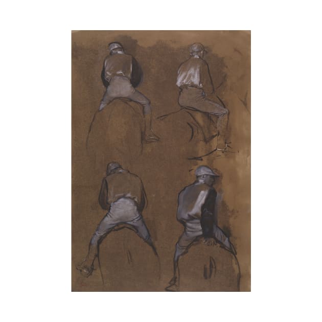 Four Studies of a Jockey by Edgar Degas by Classic Art Stall