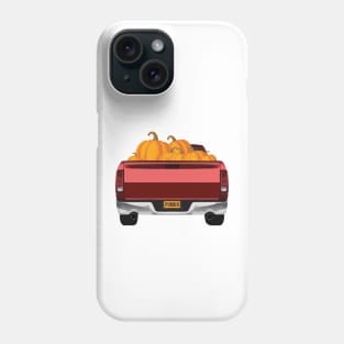 Pickup Truck with Pumpkins in Rear Bed Phone Case