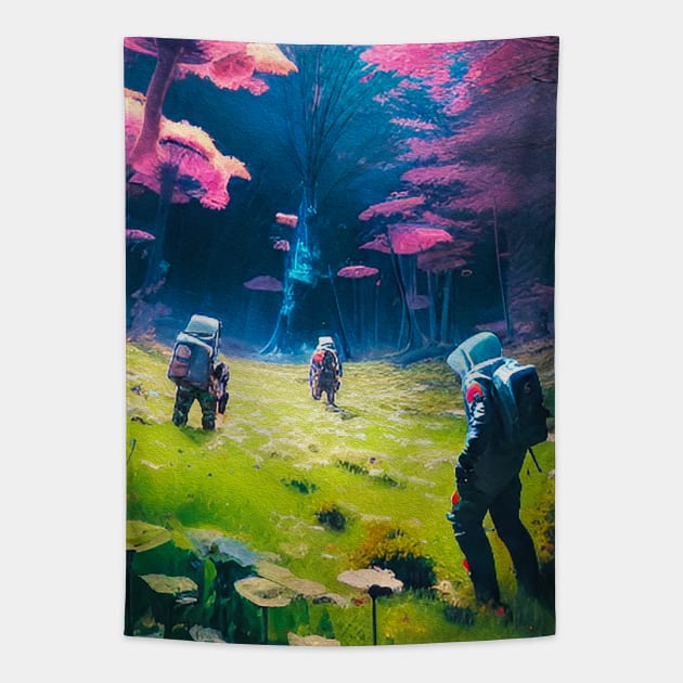 Abstract Another World Explorers Tapestry by Voodoo Production