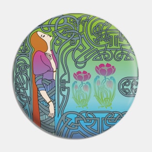 Celtic Lady (blue/pink) Pin