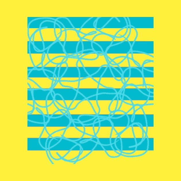 Yellow blue abstract stripes by Fadmel