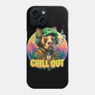 Urban Style Bull Wearing Headphones and smoking Phone Case