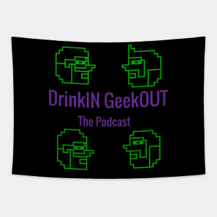 DrinkIN GeekOUT (corner heads) Tapestry