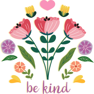 Be Kind Folk Art Bouquet Magnet