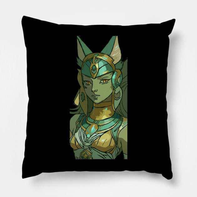 Bastet Feline Protector Pillow by DravenWaylon