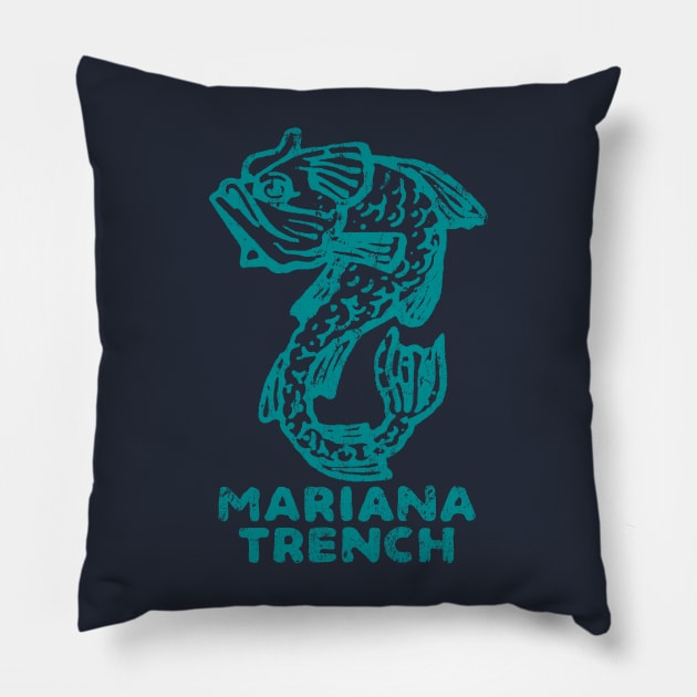 Mariana Trench Pillow by MindsparkCreative