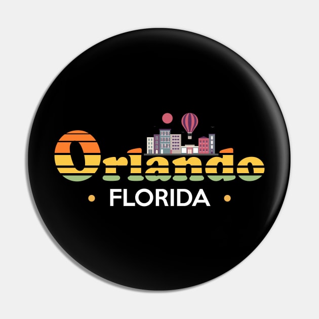 Orlando Florida Skyline Design Pin by Brobocop