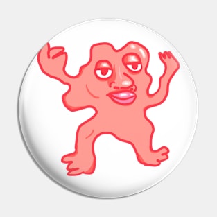 Pink and Red Funky Little Wiggly Fellow Pin