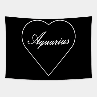 Aquarius Zodiac Heart Tapestry