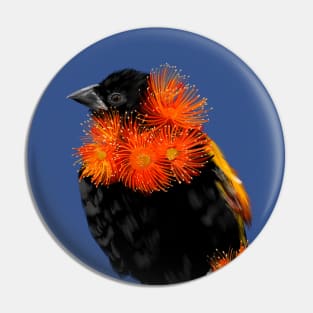 Red Bishop + Orange Gum Flower Pin