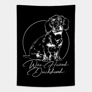 Funny Proud Wire Haired Dachshund dog portrait Tapestry