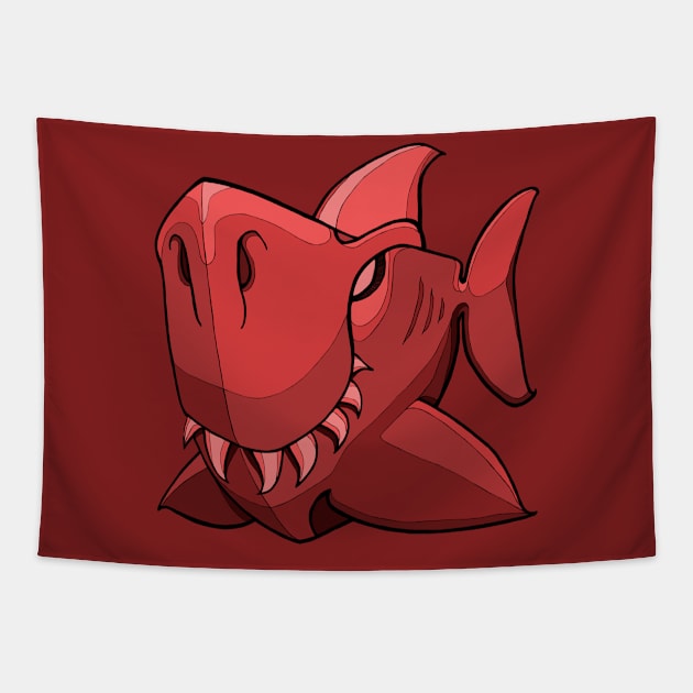 Shark - Chile Oil Red Tapestry by BigNoseArt