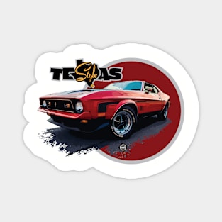 Texas Style Mustang Mach 1 Red Magnet