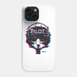 Jet Pilot Glitch Helmet Phone Case