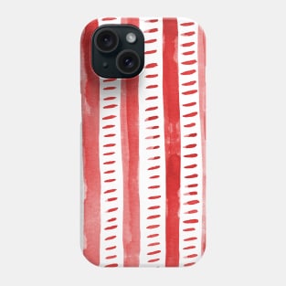 Watercolor lines - red Phone Case