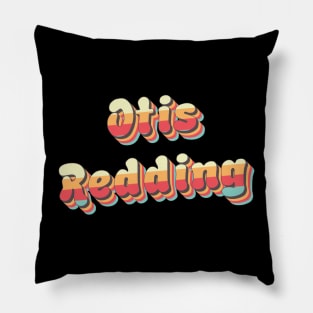 Otis Redding Retro Stacked Rainbow Faded Typography Pillow