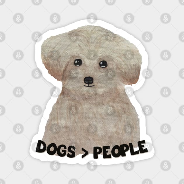 Dogs > people Dogs are grater than people Watercolor cute dachshund puppy Magnet by WatercolorFun