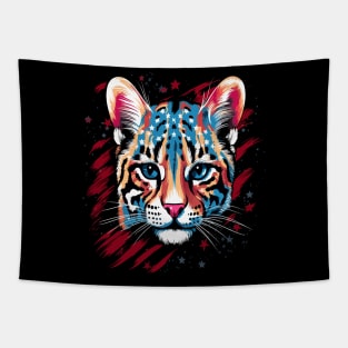 Patriotic Ocelot Tapestry