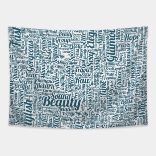 Fashion Face Woman Hair Pattern Text Word Cloud Tapestry