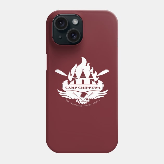 Camp Chippewa Wednesday Addams Inspired Eagle and Canoe Fan Logo in White Phone Case by Kraken Sky X TEEPUBLIC