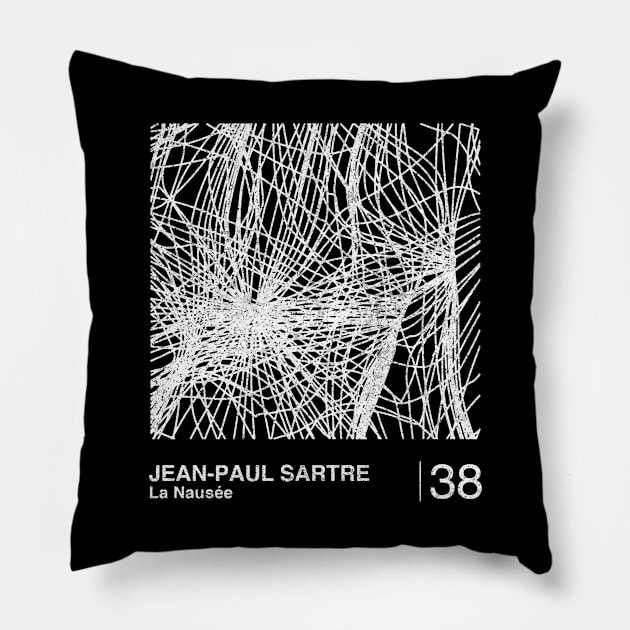 Jean-Paul Sartre / Minimalist Graphic Design Fan Artwork Pillow by saudade