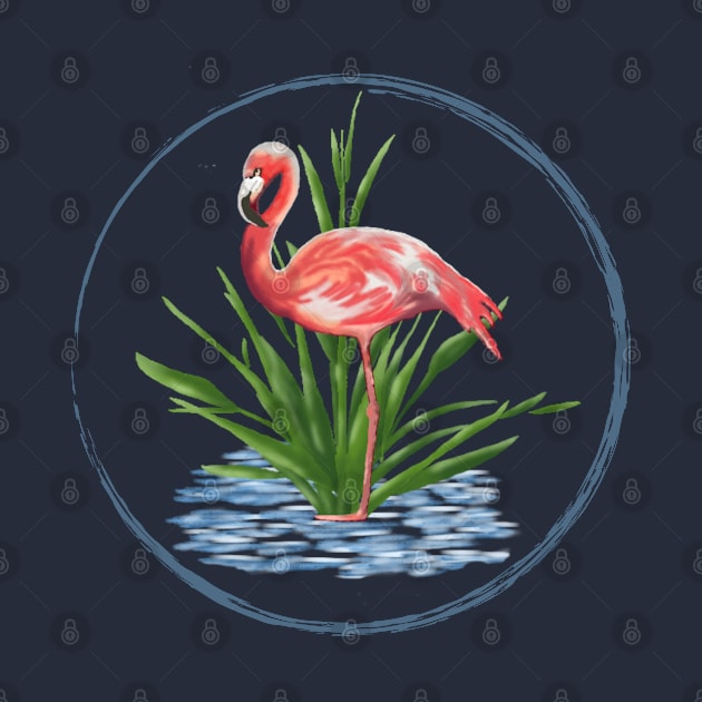 Graceful Flamingo Painting by Lighttera