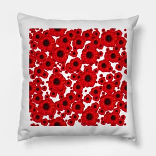 Poppies white background Pillow