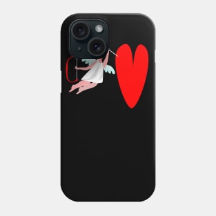 Funny, original gift for Valentine's Day, Love heart & Cupid. Phone Case