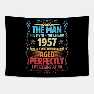 The Man 1957 Aged Perfectly Life Begins At 66th Birthday Tapestry