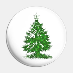 Christmas Tree with Star on Top Pin