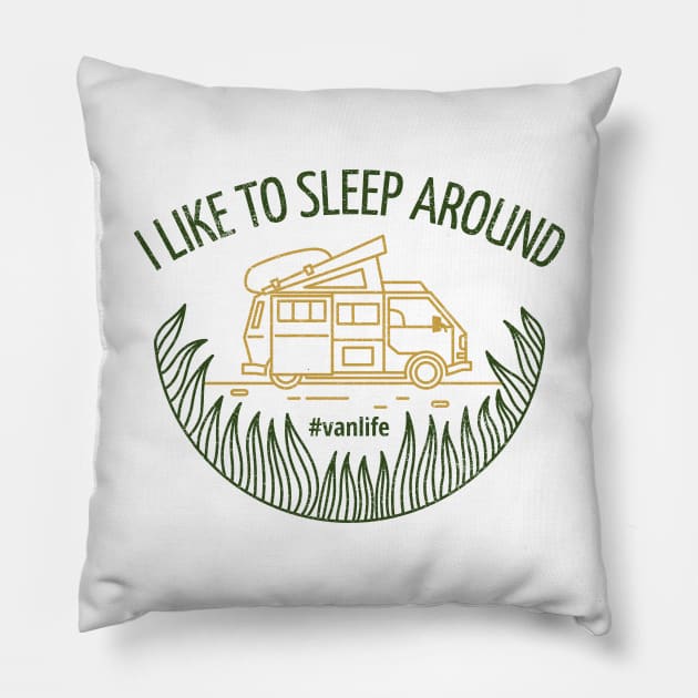 I Like to Sleep Around Pillow by Make a Plan Store
