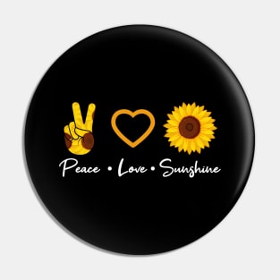 Peace Love Sunshine Sunflower Heart Gift Pin