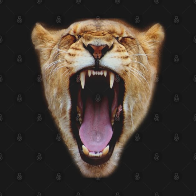 Lion Face Roar by byfab
