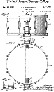 Snare Drum Patent Black Magnet