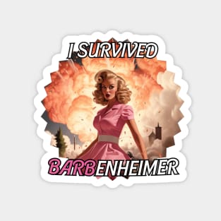 I SURVIVED BARVENHEIMER - Barbie & Oppenheimer Magnet