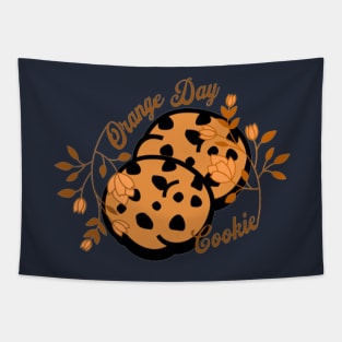 Orange Day Cookie, Flowers Tapestry