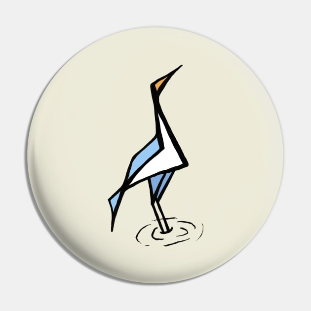 Abstract Bird Drawing Pin by Caving Designs