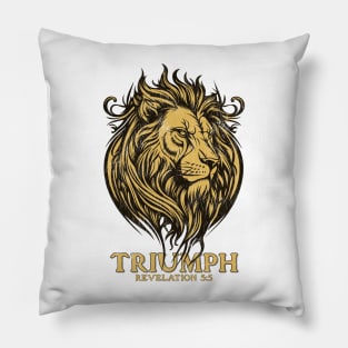 Majestic Triumph Distressed Lion Print - Revelation 5:5 Pillow