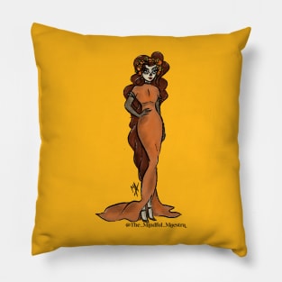 Orange Catrina with transparent background Pillow