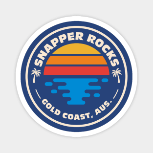 Retro Snapper Rocks Gold Coast Australia Vintage Beach Surf Emblem Magnet