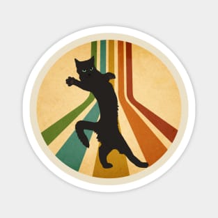 Retro Dancing Black Cat Magnet