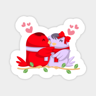 Valentines Love Birds Cute Romantic Red Magnet