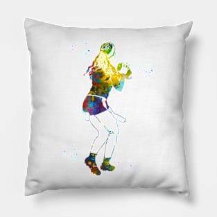 Flag Football Player Girl Pillow