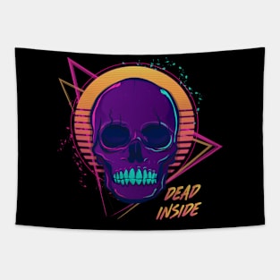 Dead Inside Skull Synthwave Tapestry